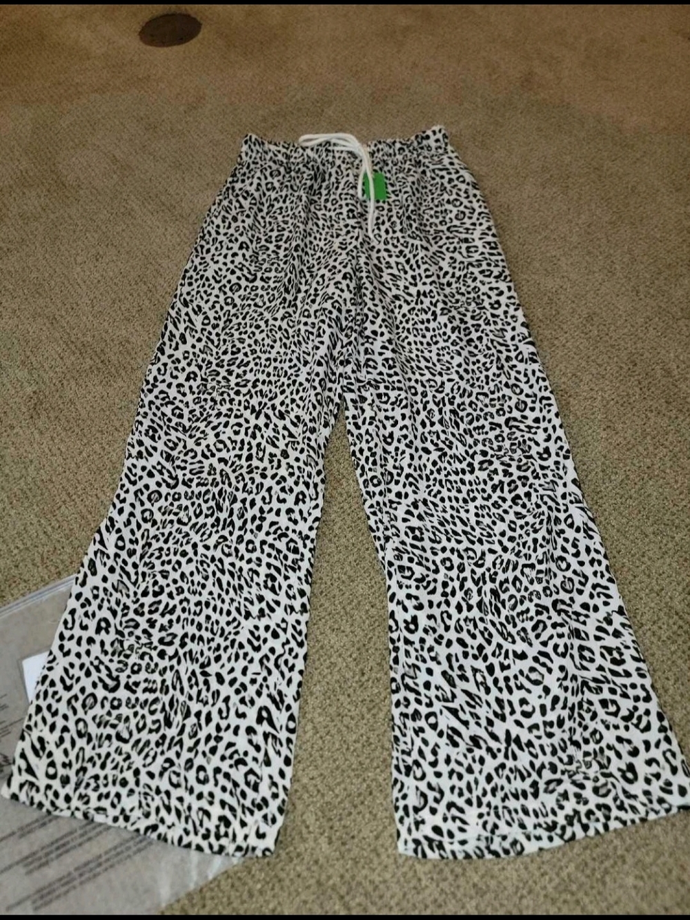 New. Small. Leopard Print Wide Leg Pants
